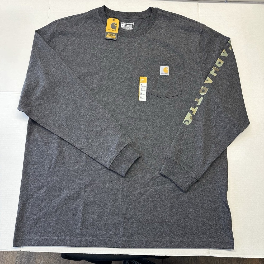 Carhartt Shirt Mens XL Long‎ Sleeve Crew Neck Outdoors Loose Fit Black Casual